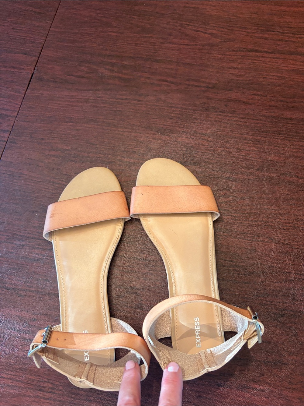 Express Neutral Tan Strap Sandals